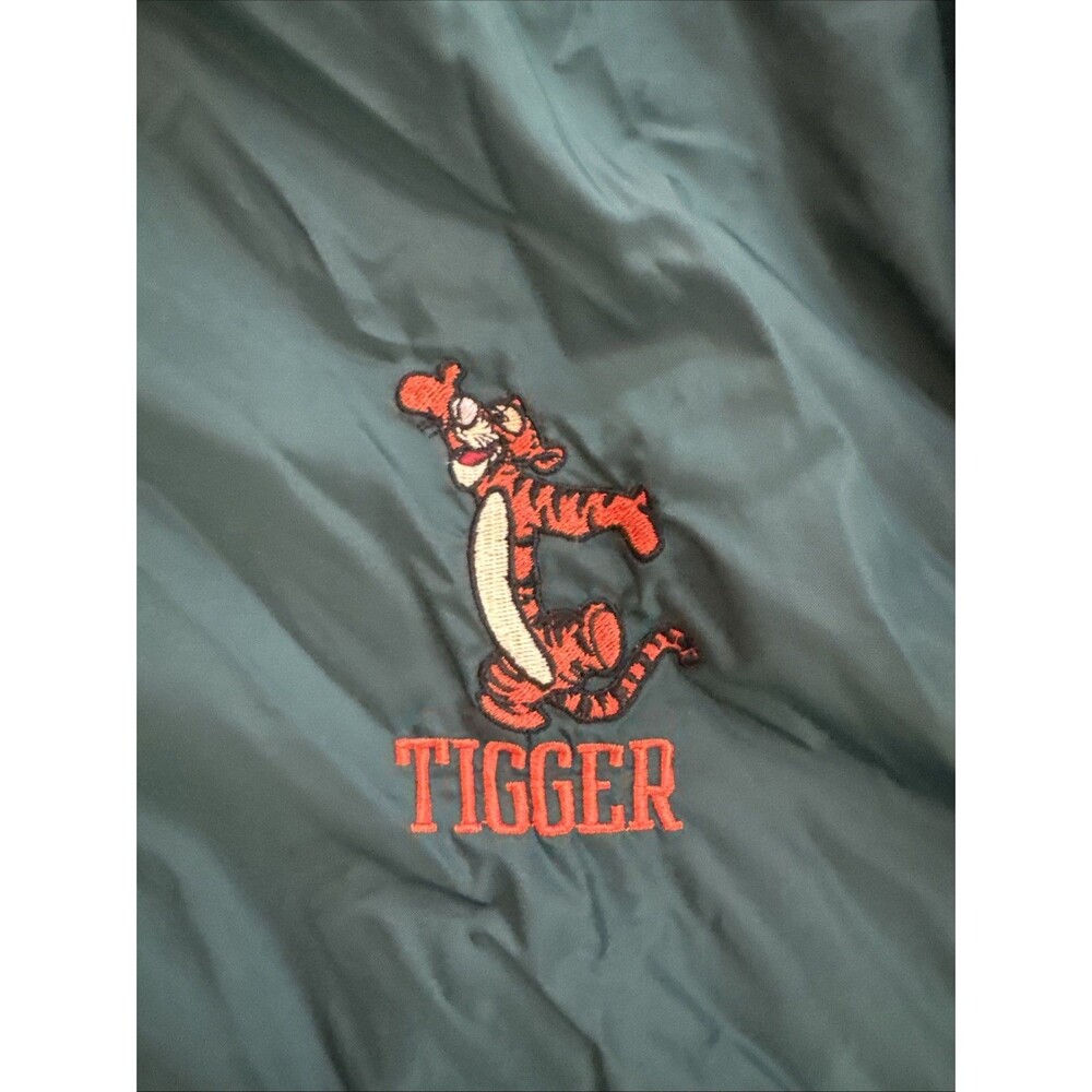 Vintage Y2K Disney Store Tigger Green Windbreaker Jacket With Spellout Size Med - Picture 3 of 7